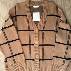 OAK + FORT oversized plaid cardigan